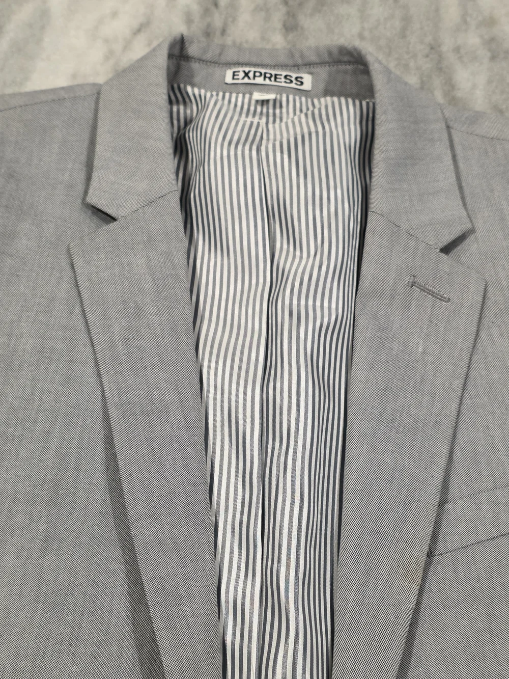 38R Men's Express Innovator Blazer Skinny Fit Gray 100% Cotton Sport Coat